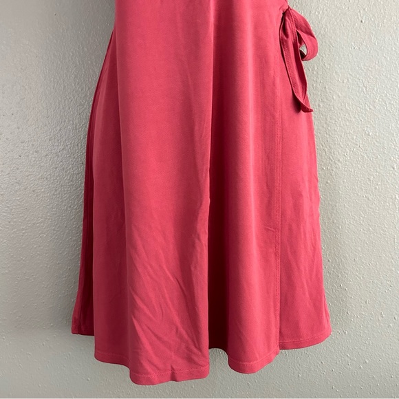 Vintage BCBG Mauve Pink Wrap Dress Size S Ruffle Lettuce Hem Neckline Y2K Barbie - Picture 3 of 10